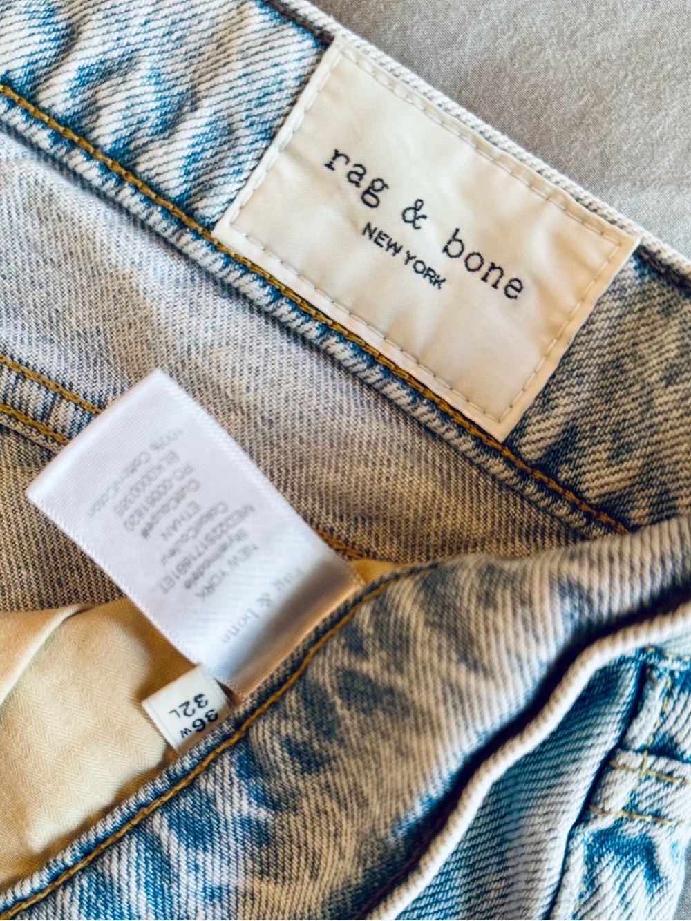RAG & BONE Button Fly Straight Leg Light Blue Jeans - Picture 13 of 16